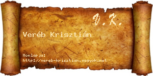 Veréb Krisztián névjegykártya